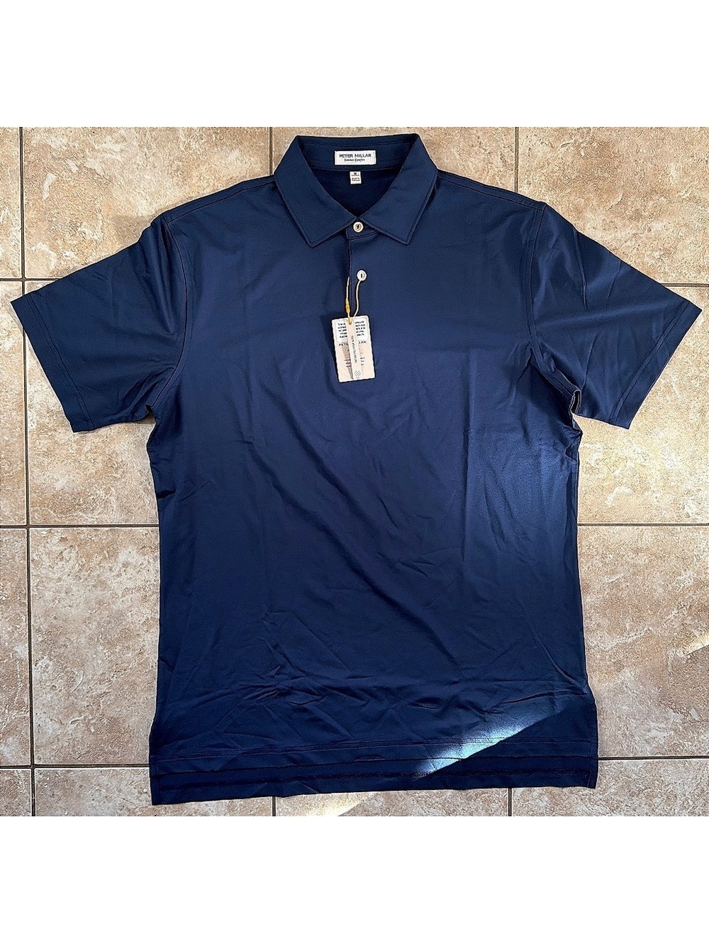 Medium - Men - Peter Millar Summer Comfort Navy Blue Polo